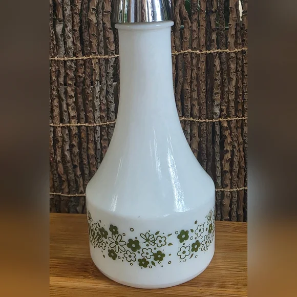 Vintage Gemco CorningWare Pyrex Crazy Daisy Spring Blossom Vinegar Cruet Bottle - Picture 2 of 3